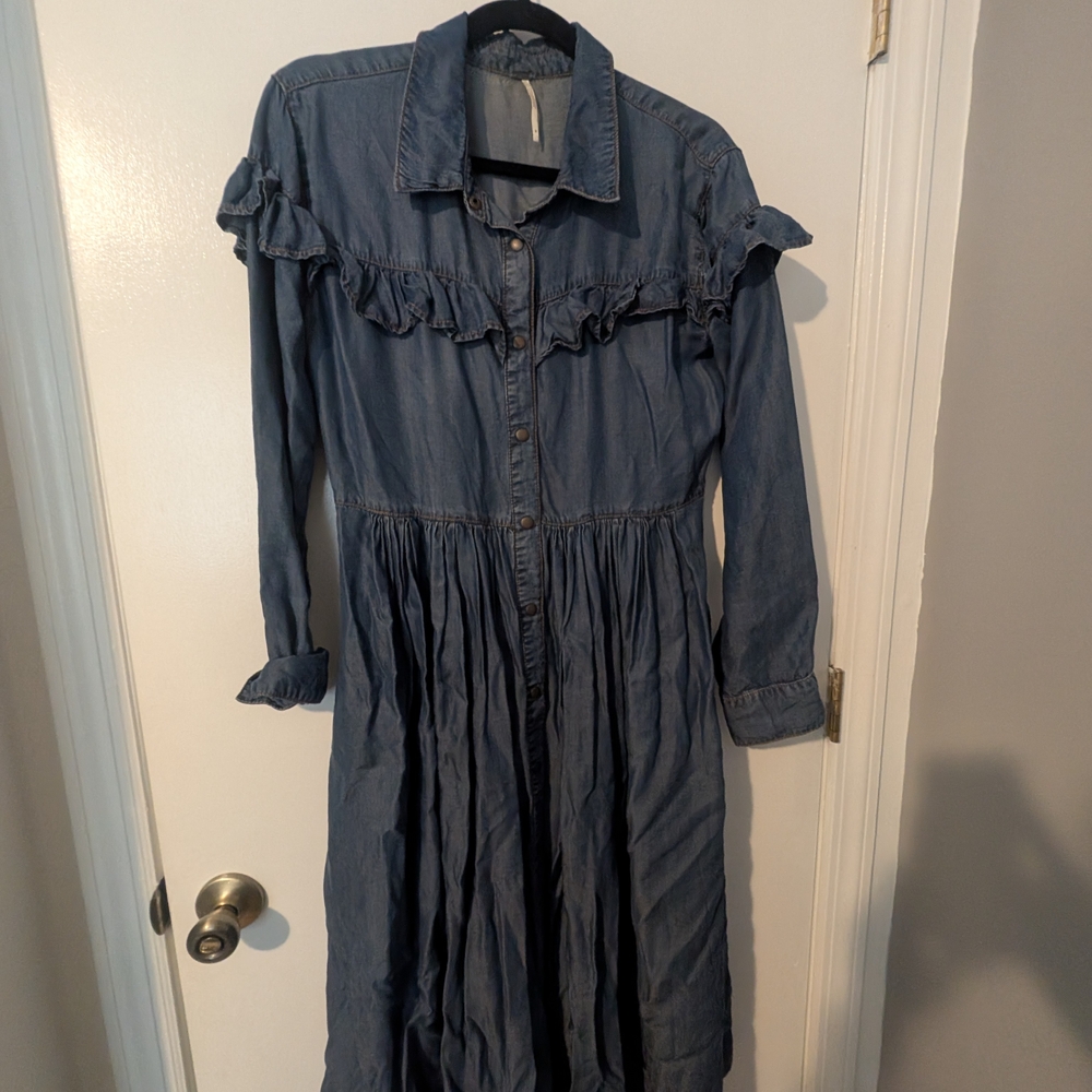 Denim Blue Ruffle Dress